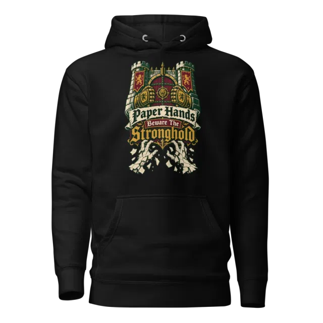 Paper Hands Beware The Stronghold Hoodie in Black