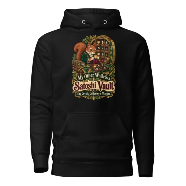My Other Wallet’s a Satoshi Vault The Crypto Collector’s Mantra Hoodie in Black