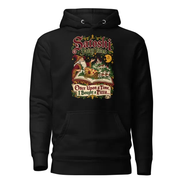 Satoshi Fairy Tales Once Upon a Time, I Bought a Pizza… Hoodie in Black
