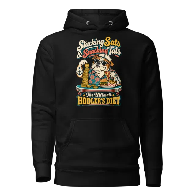 Stacking Sats & Snacking Tats The Ultimate Hodler’s Diet Hoodie in Black