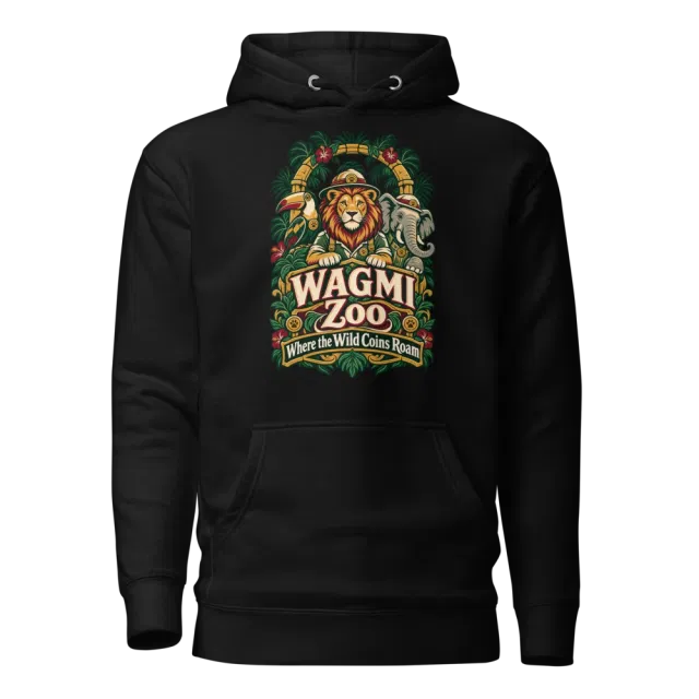 WAGMI Zoo Where the Wild Coins Roam Hoodie in Black