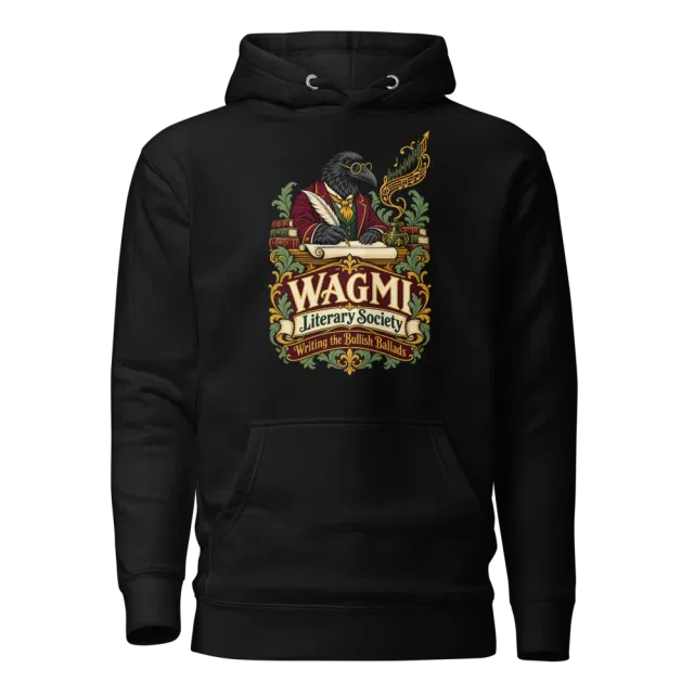 WAGMI Literary Society Writing the Bullish Ballads Hoodie in Black