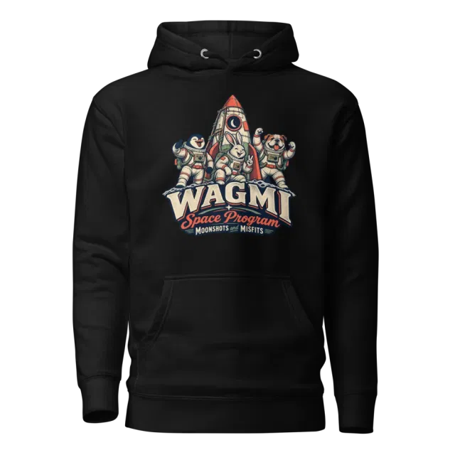 WAGMI Space Program Moonshots and Misfits Hoodie in Black