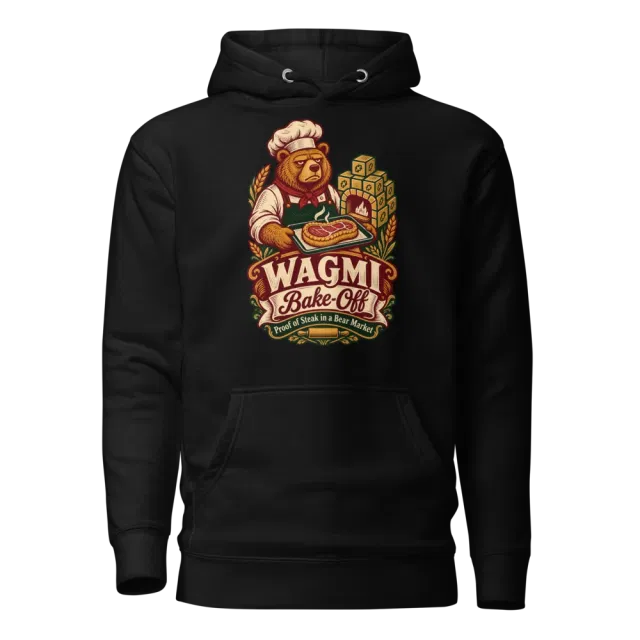 WAGMI Bake-Off Proof of Steak in a Bear Market Hoodie in Black