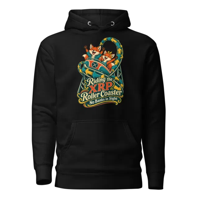 Riding the XRP Roller Coaster No Banks in Sight Hoodie in Black