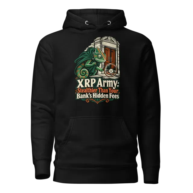 XRP Army: Stealthier Than Your Bank’s Hidden Fees Hoodie in Black