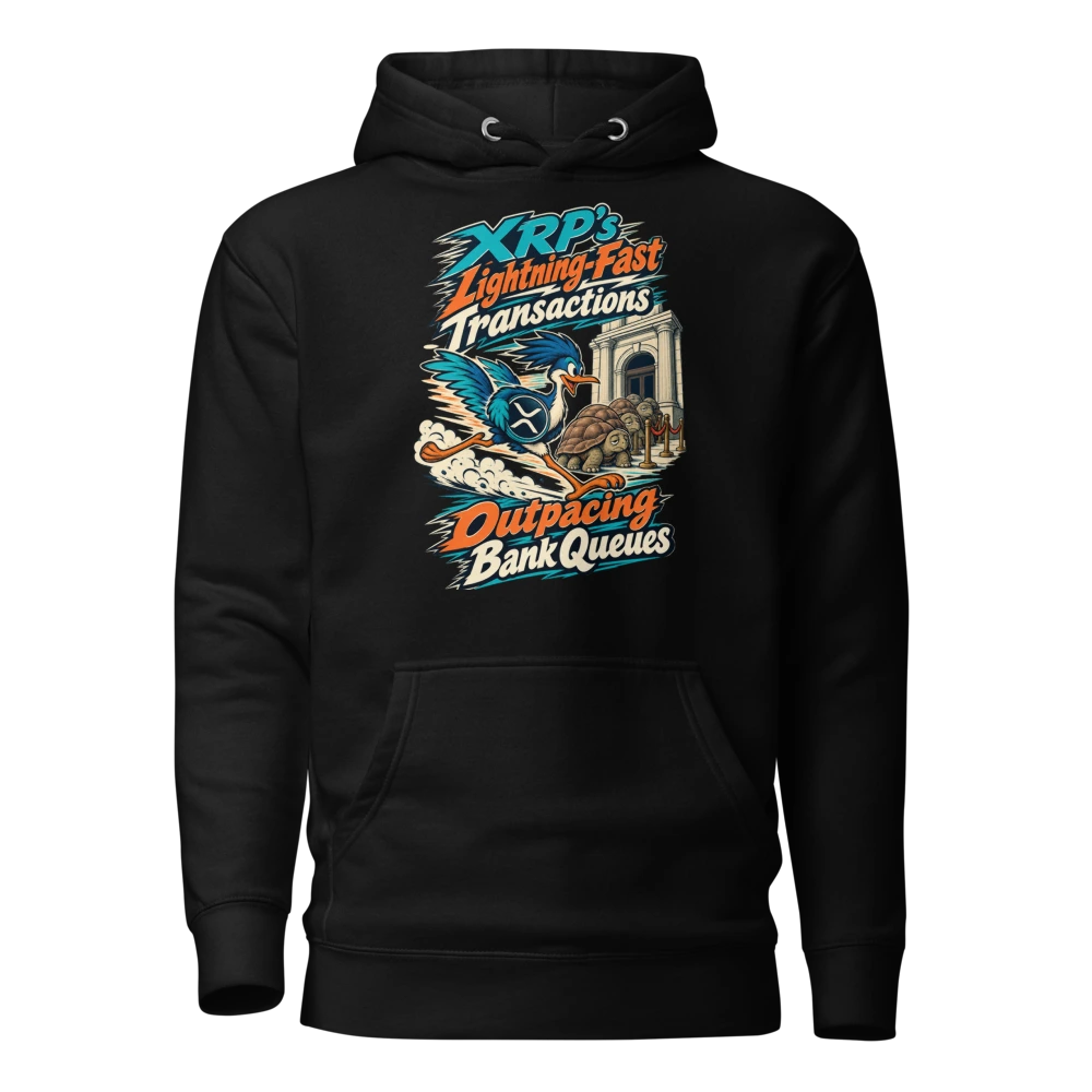 XRP’s Lightning-Fast Transactions Outpacing Bank Queues Hoodie in Black