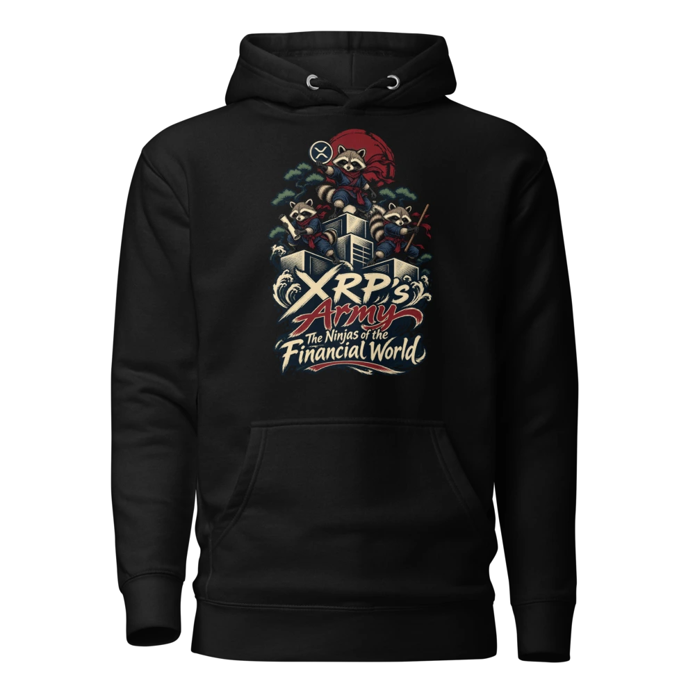 XRP’s Army The Ninjas of the Financial World Hoodie in Black