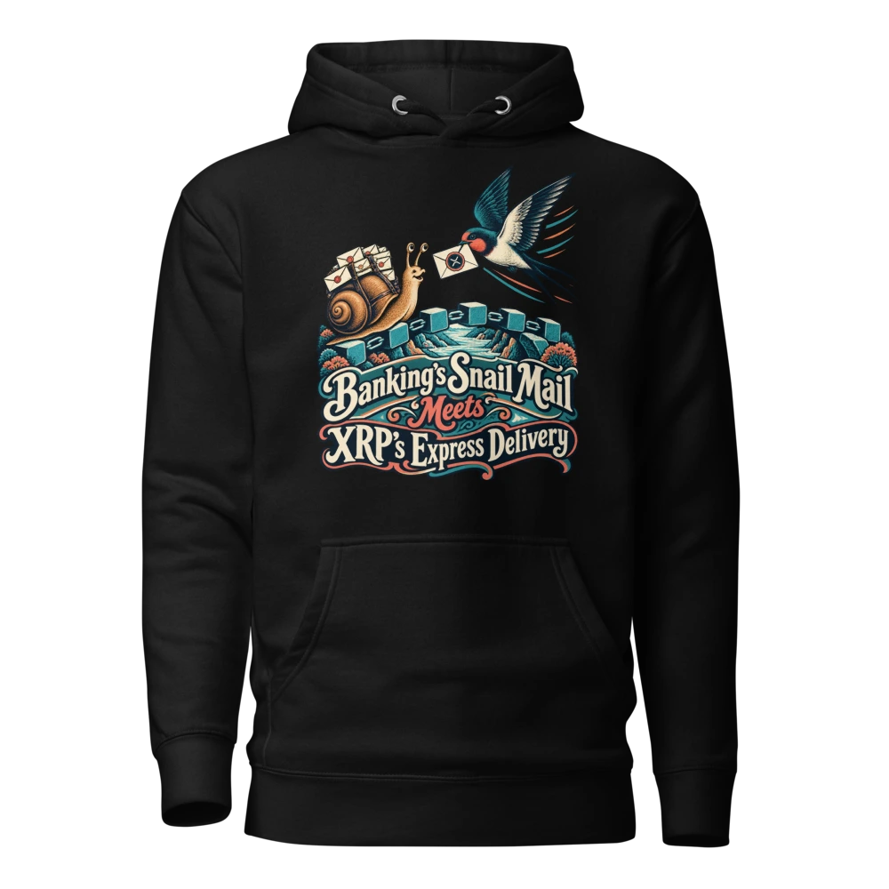 Banking’s Snail Mail Meets XRP’s Express Delivery Hoodie in Black