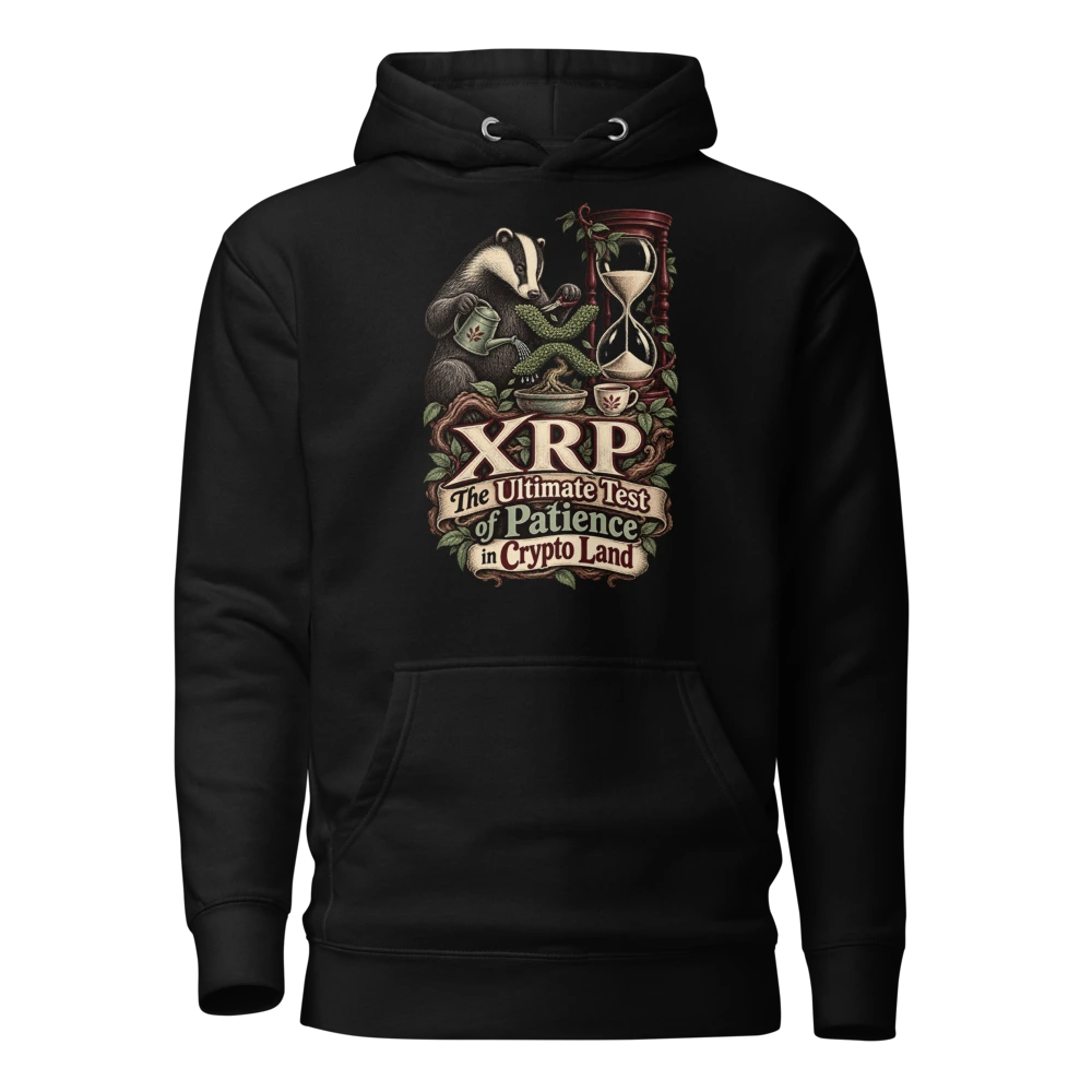 XRP The Ultimate Test of Patience in Crypto Land Hoodie in Black
