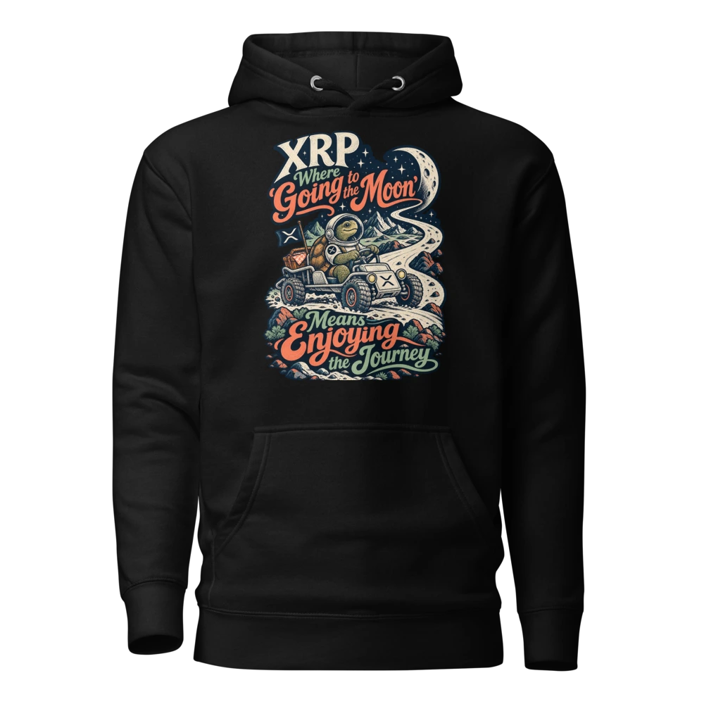 XRP Where ‘Going to the Moon’ Means Enjoying the Journey Hoodie in Black