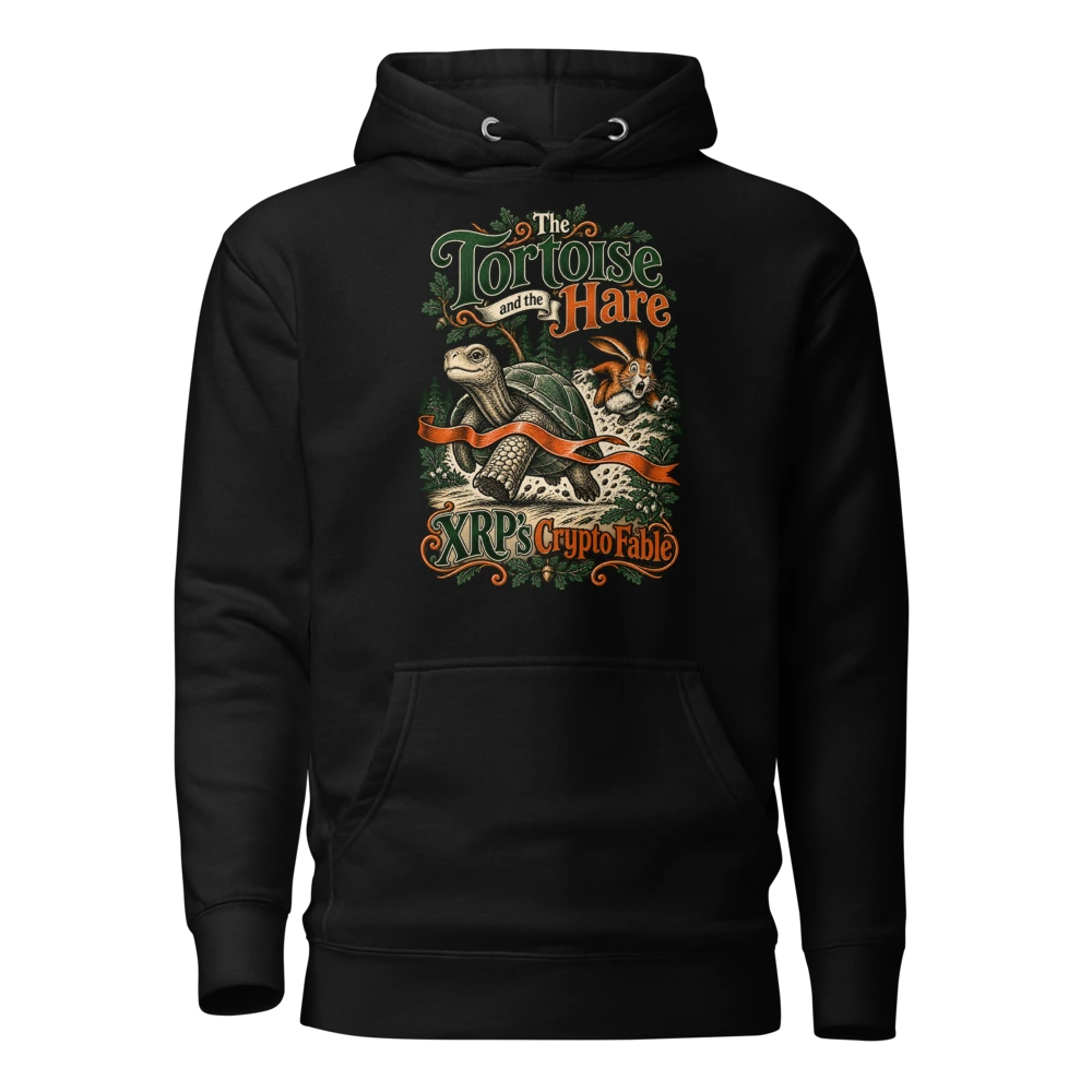 The Tortoise and the Hare XRP’s Crypto Fable Hoodie in Black
