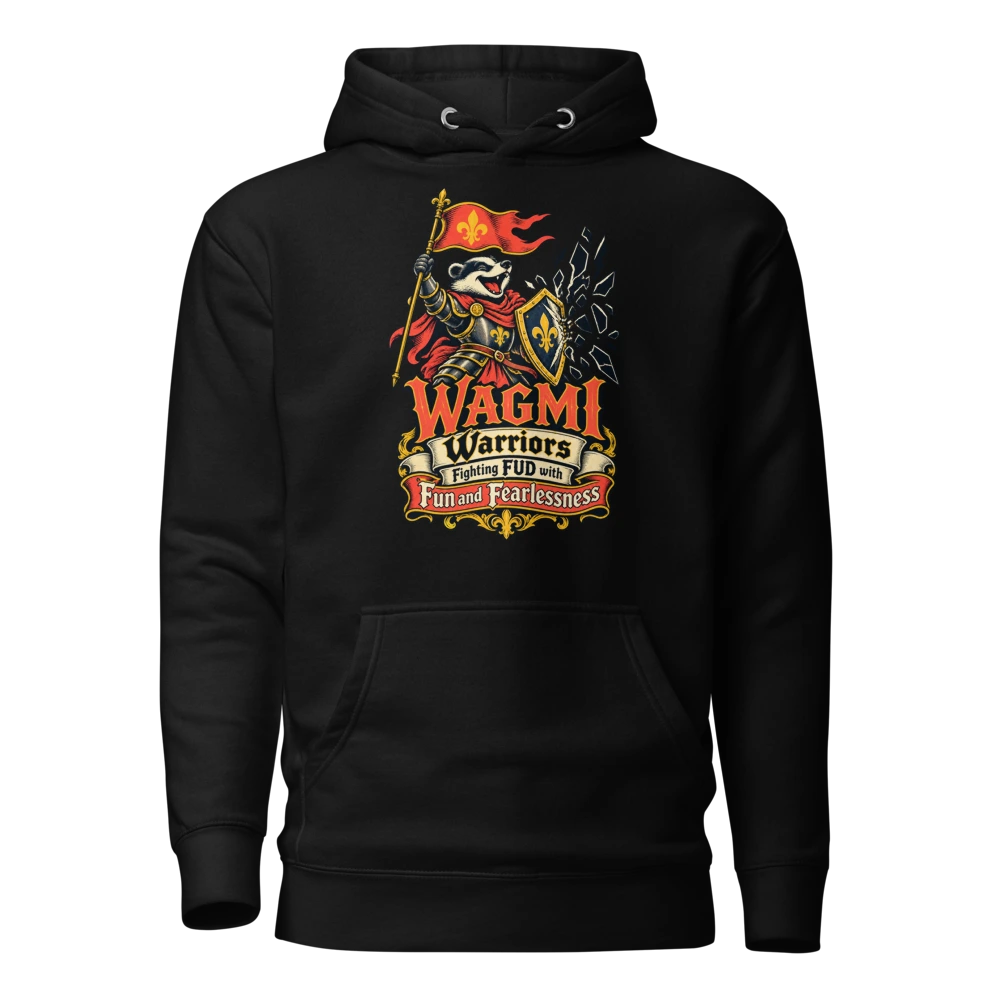 WAGMI Warriors Fighting FUD with Fun and Fearlessness Hoodie in Black