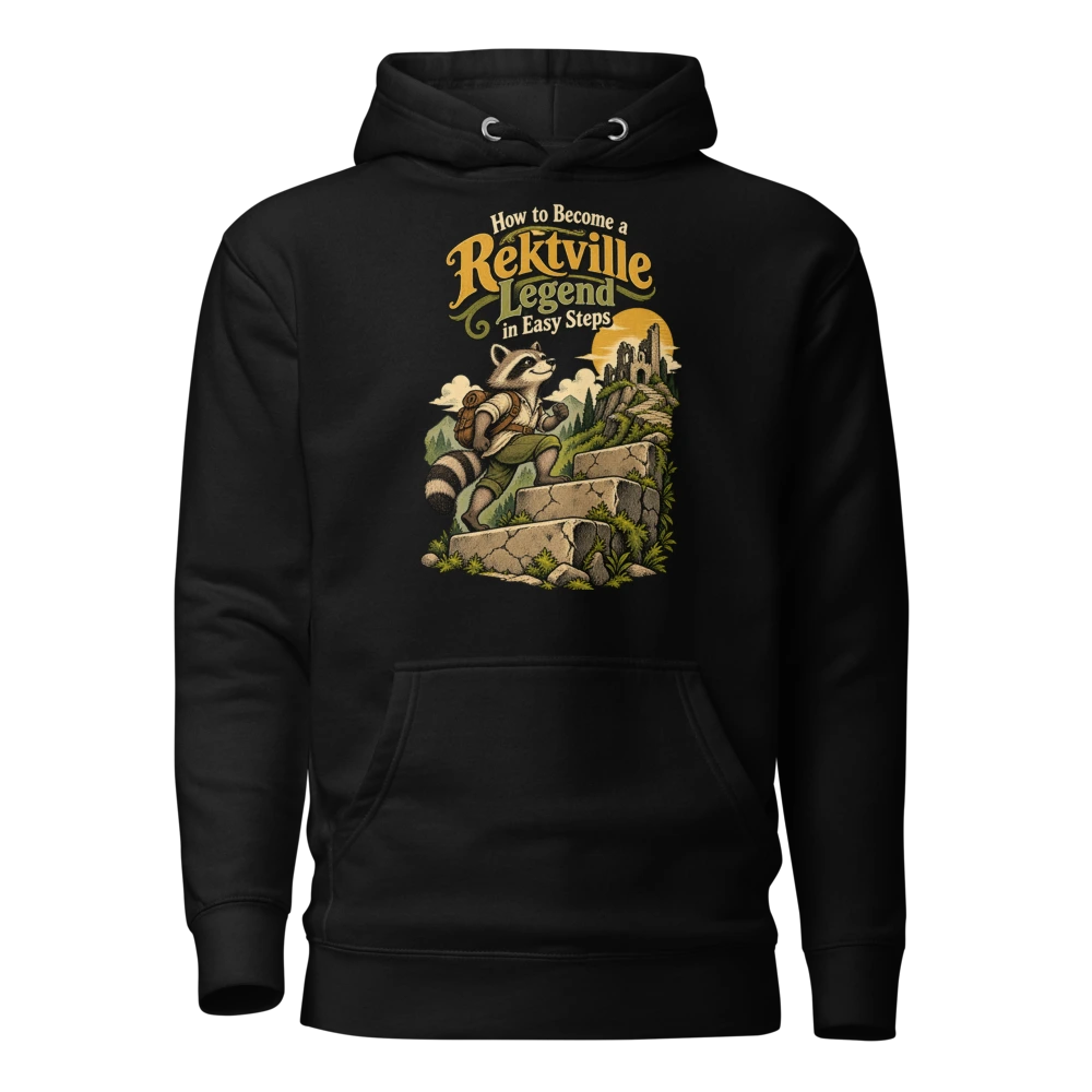How to Become a Rektville Legend in Easy Steps Hoodie in Black
