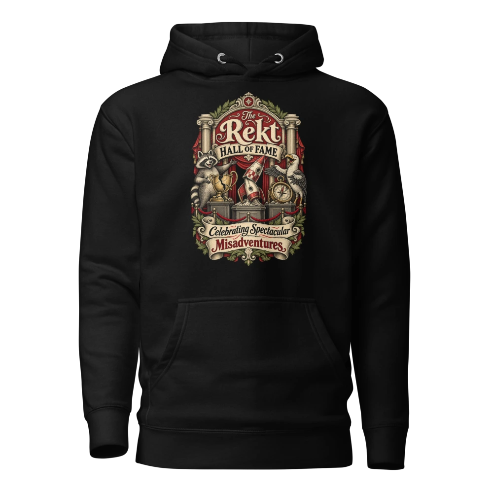 The Rekt Hall of Fame Celebrating Spectacular Misadventures Hoodie