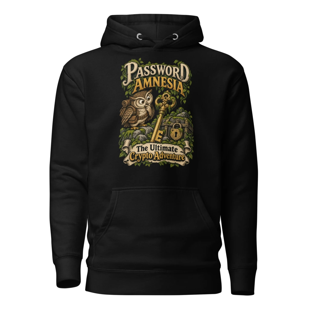 Password Amnesia The Ultimate Crypto Adventure Hoodie in Black