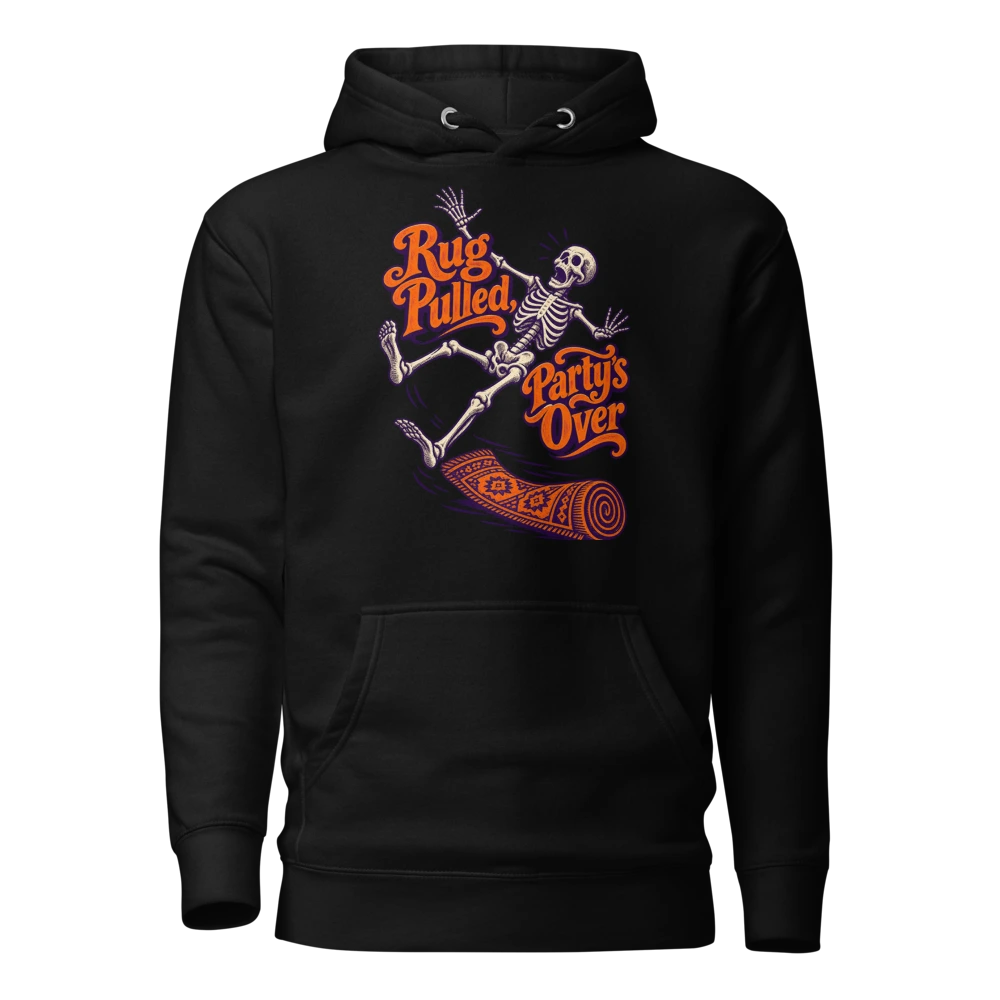 Rug Pulled, Party’s Over Hoodie in Black