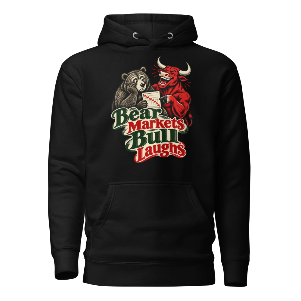 Bear Markets Bull Laughs Hoodie in Black