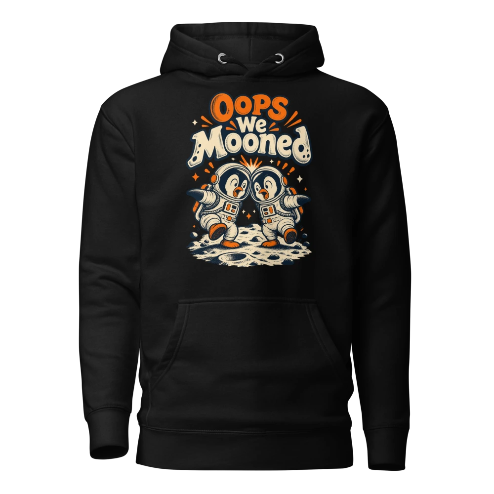 Oops We Mooned Hoodie in Black