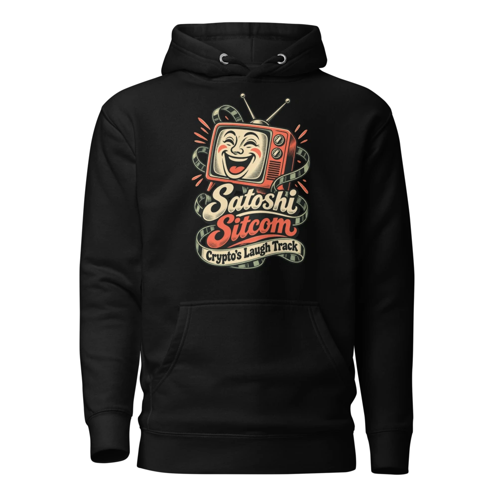 Satoshi Sitcom Crypto’s Laugh Track Hoodie in Black