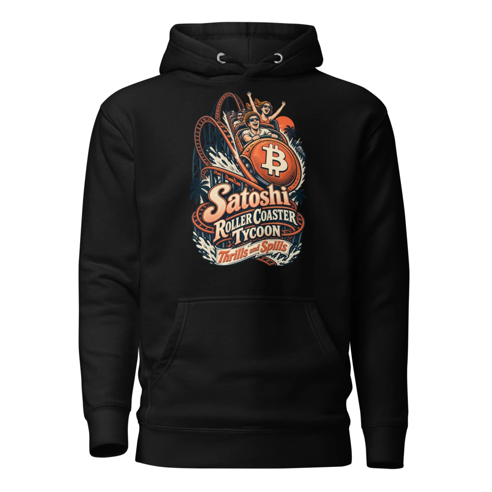 Satoshi Roller Coaster Tycoon Thrills and Spills Hoodie in Black