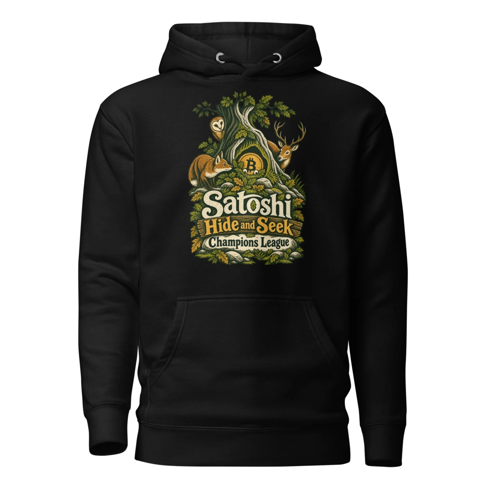 Satoshi Hide and Seek Champions League Hoodie in Black