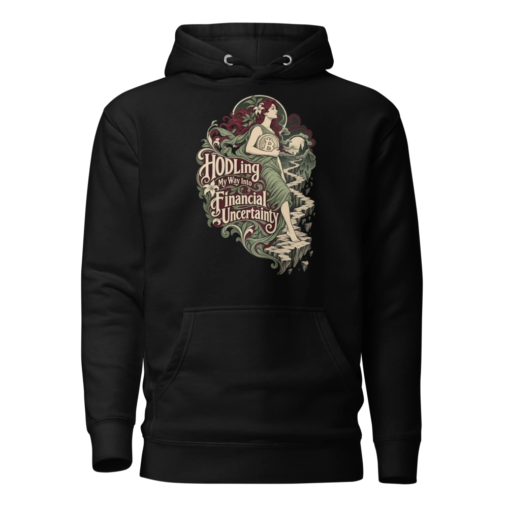 HODLing My Way Into Financial Uncertainty Hoodie in Black