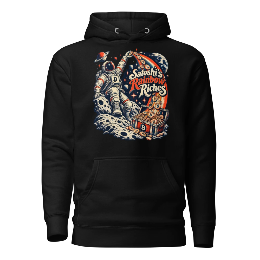 Satoshi’s Rainbow Riches Hoodie in Black