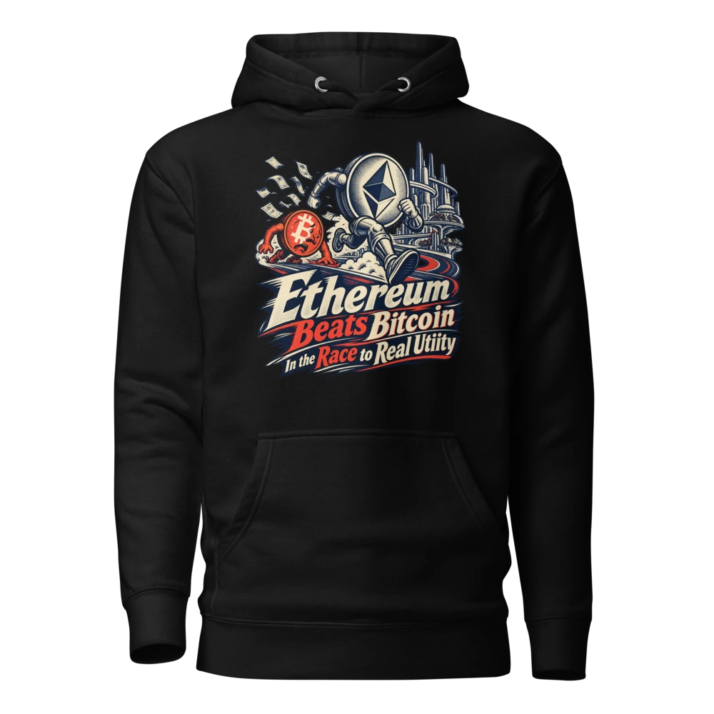 Ethereum Beats Bitcoin In the Race to Real Utility Hoodie in Black