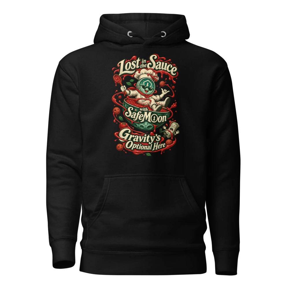 Lost in the Sauce with SafeMoon – Gravity’s Optional Here Hoodie in Black