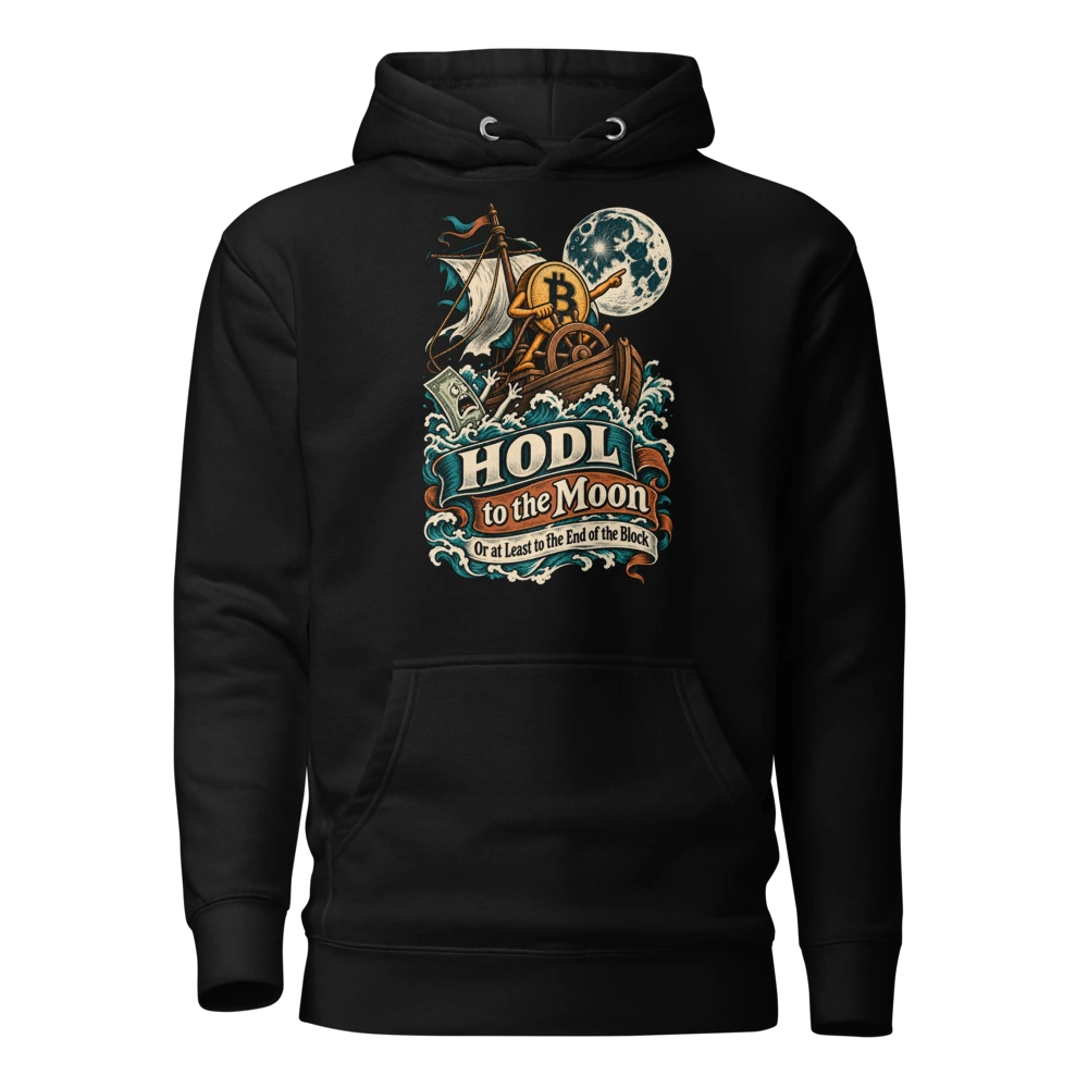 HODL to the Moon Or at Least to the End of the Block Hoodie