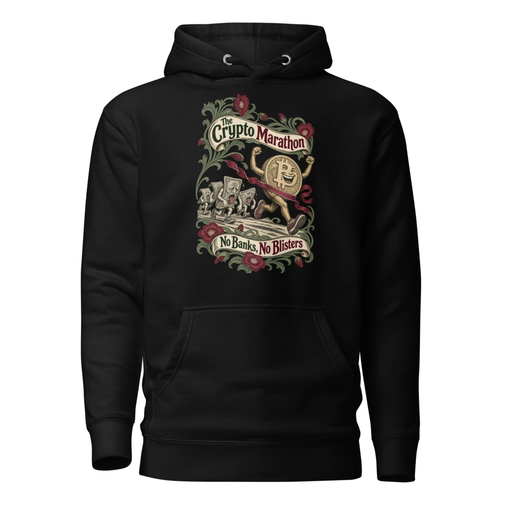 The Crypto Marathon No Banks, No Blisters Hoodie