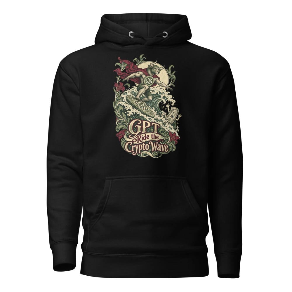 GPT Ride the Crypto Wave Hoodie in Black