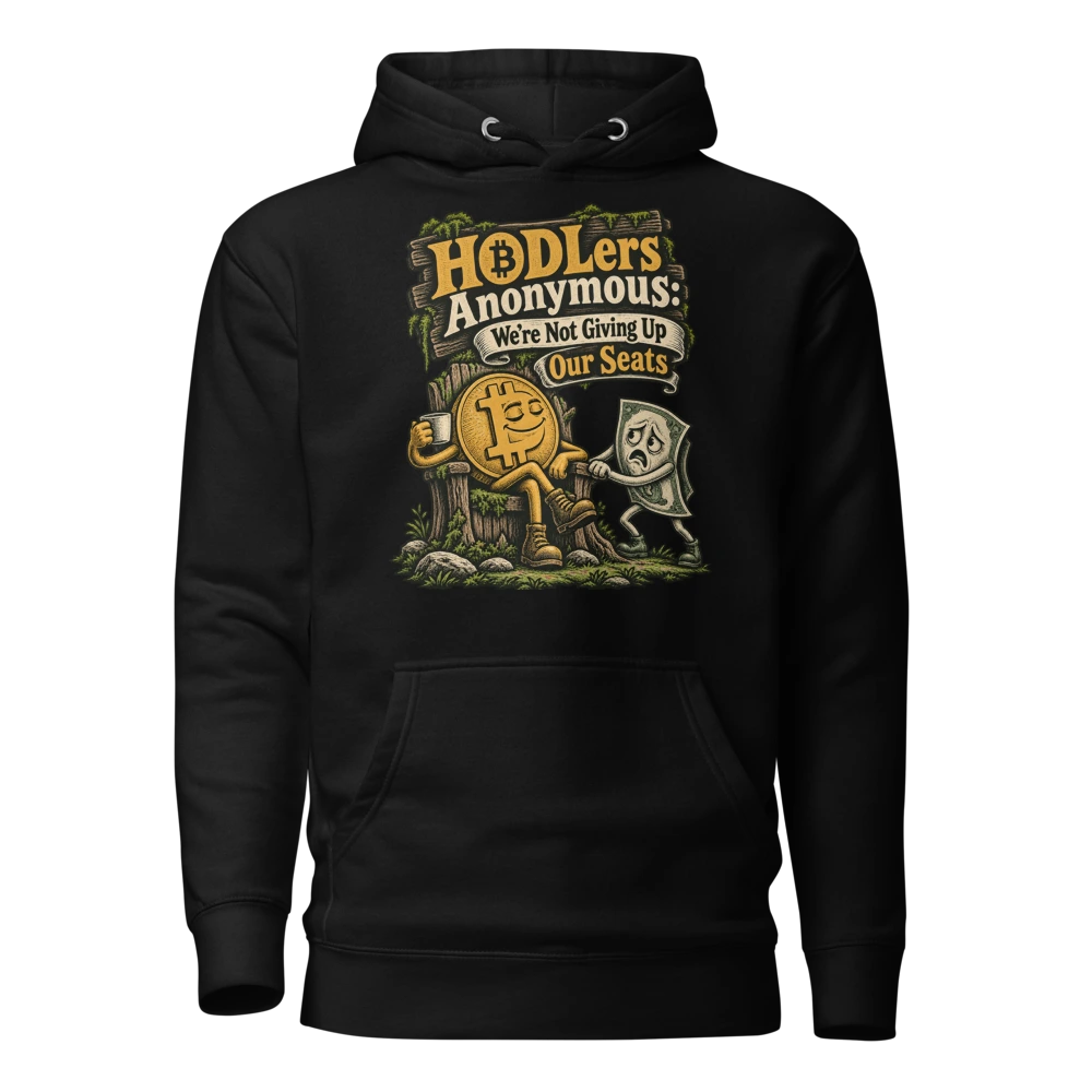 HODLers Anonymous: We’re Not Giving Up Our Seats Hoodie
