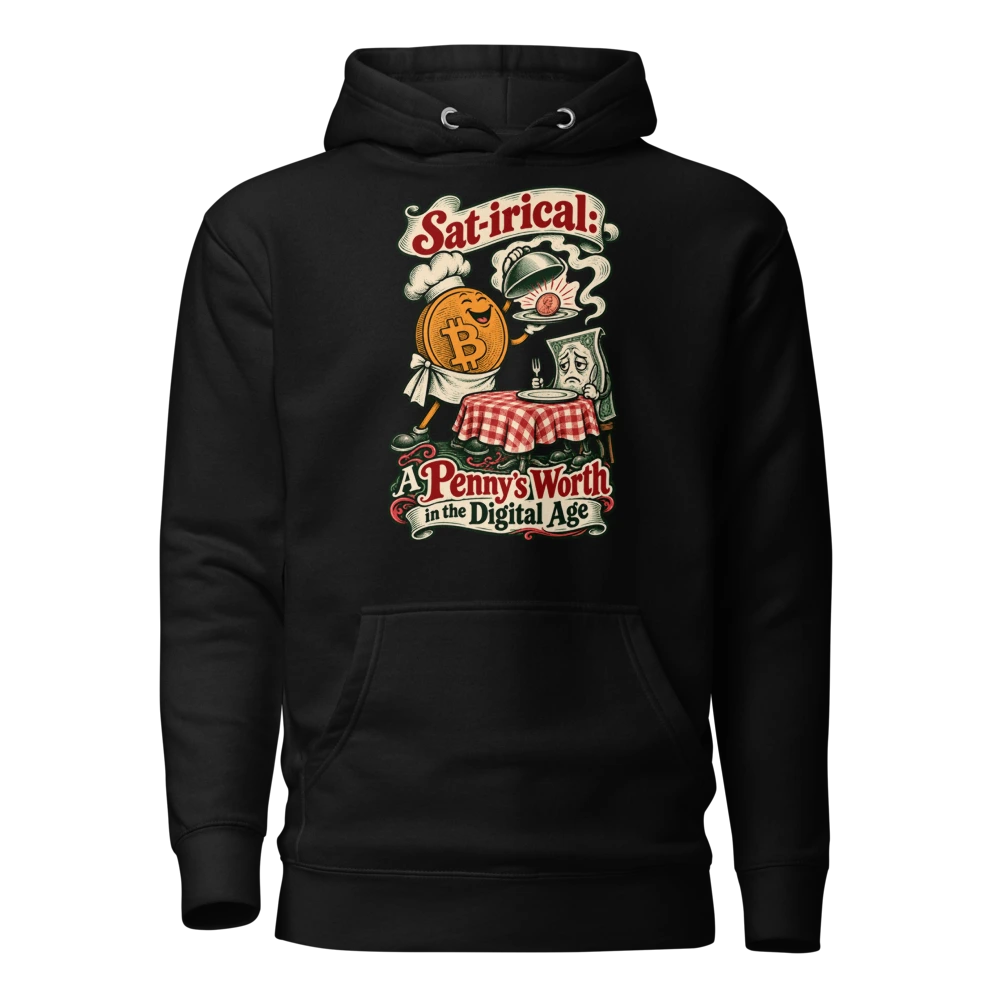 Sat-irical: A Penny’s Worth in the Digital Age Hoodie