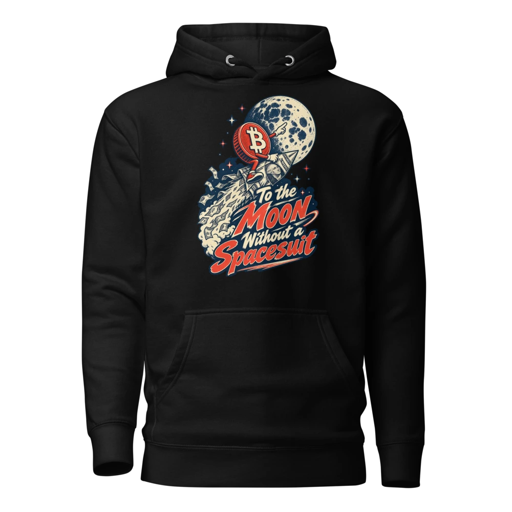 To the Moon Without a Spacesuit Hoodie in Black