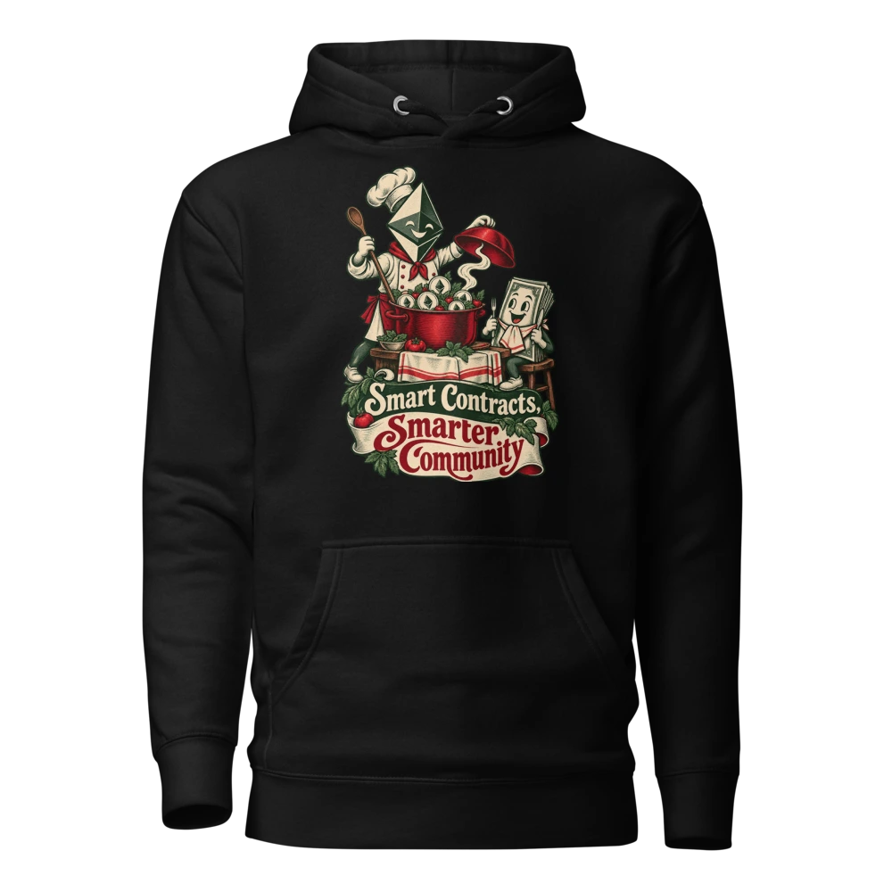 Smart Contracts, Smarter Community Hoodie in Black