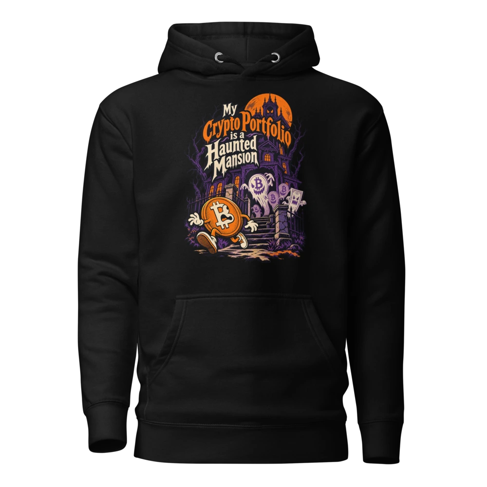 My Crypto Portfolio is a Haunted Mansion Hoodie
