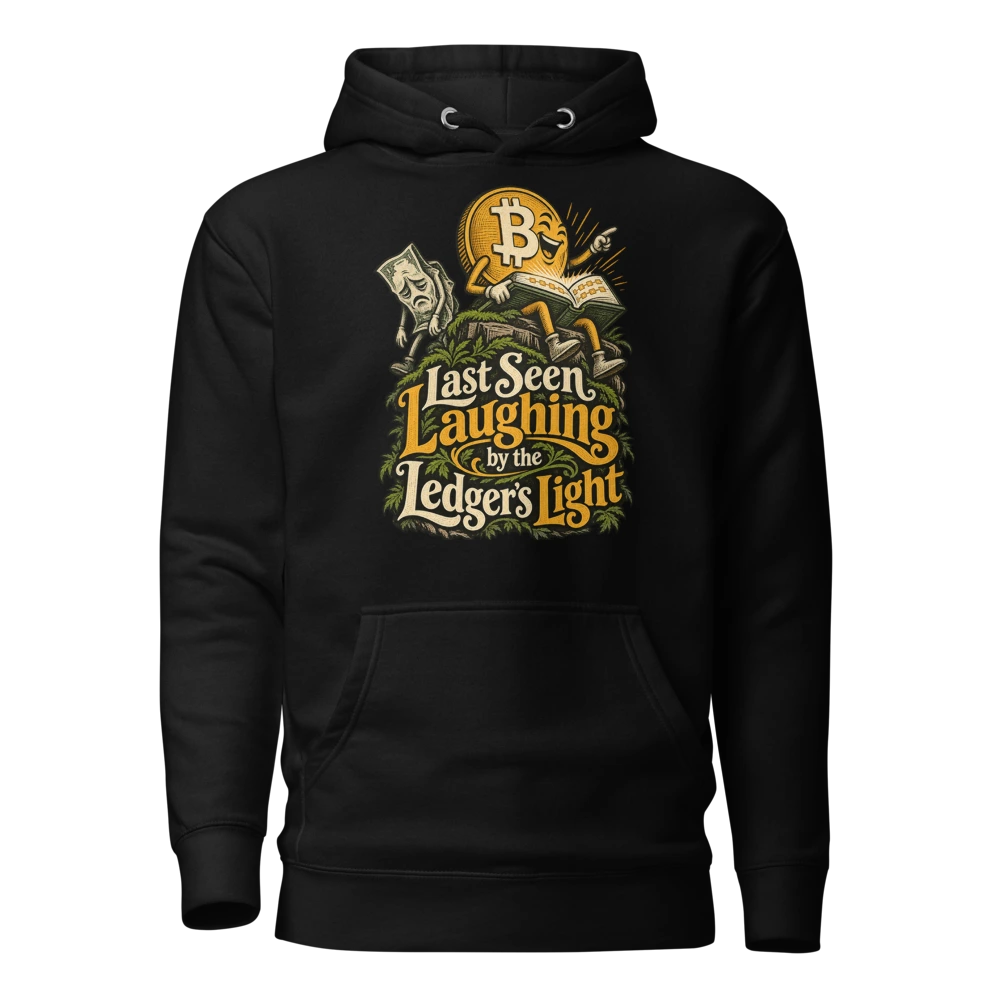 Last Seen Laughing by the Ledger’s Light Hoodie