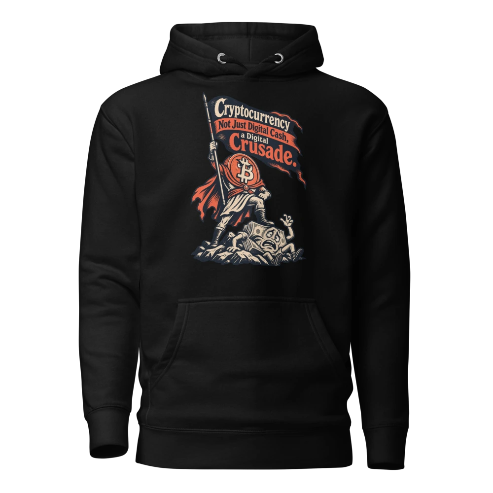 Cryptocurrency Not Just Digital Cash, a Digital Crusade. Hoodie in Black