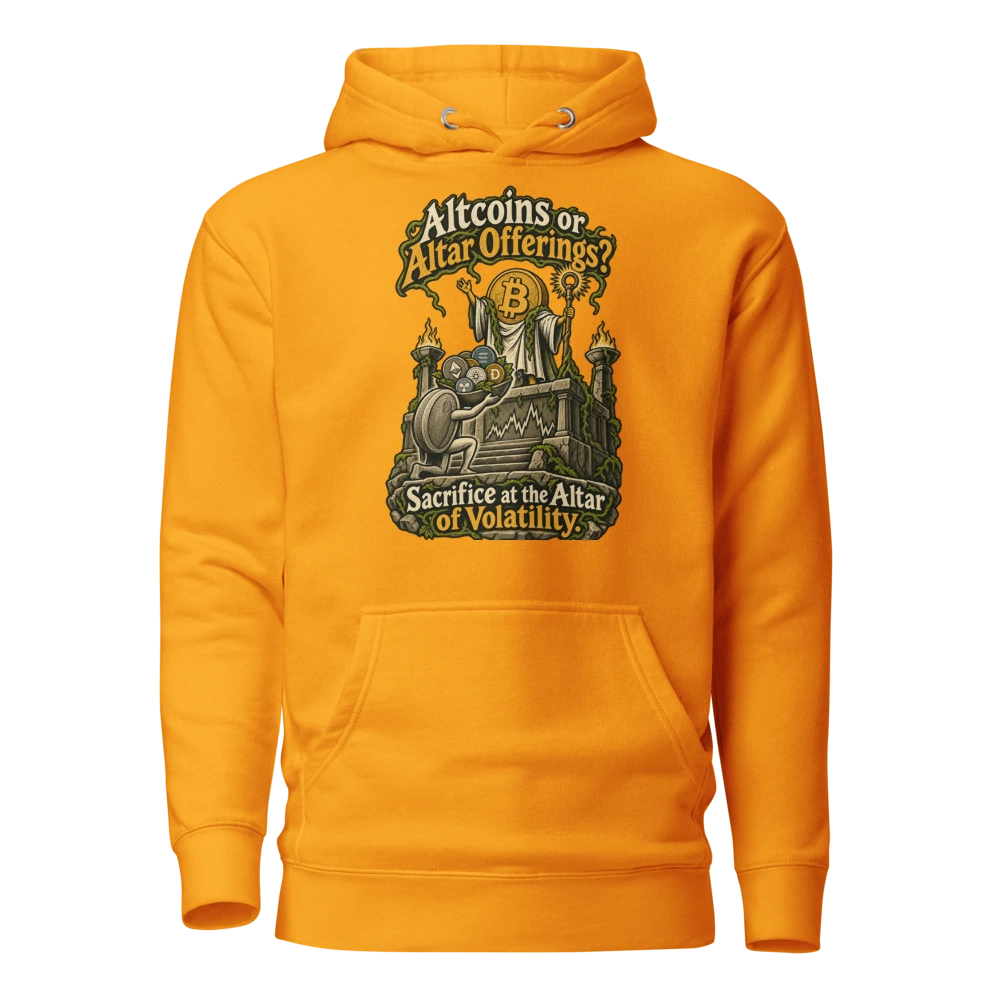 Altcoins or Altar Offerings? Sacrifice at the Altar of Volatility. Hoodie