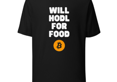 Bitcoin Collection willhodl for food Tshirts