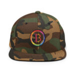 Rainbow Blocks Bitcoin Brilliance Snapback Hat - Image 5