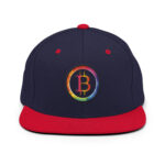Rainbow Blocks Bitcoin Brilliance Snapback Hat - Image 4